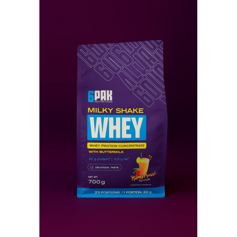 6PAK Whey Protein Concentrate 700 g – Mango Lassi garša