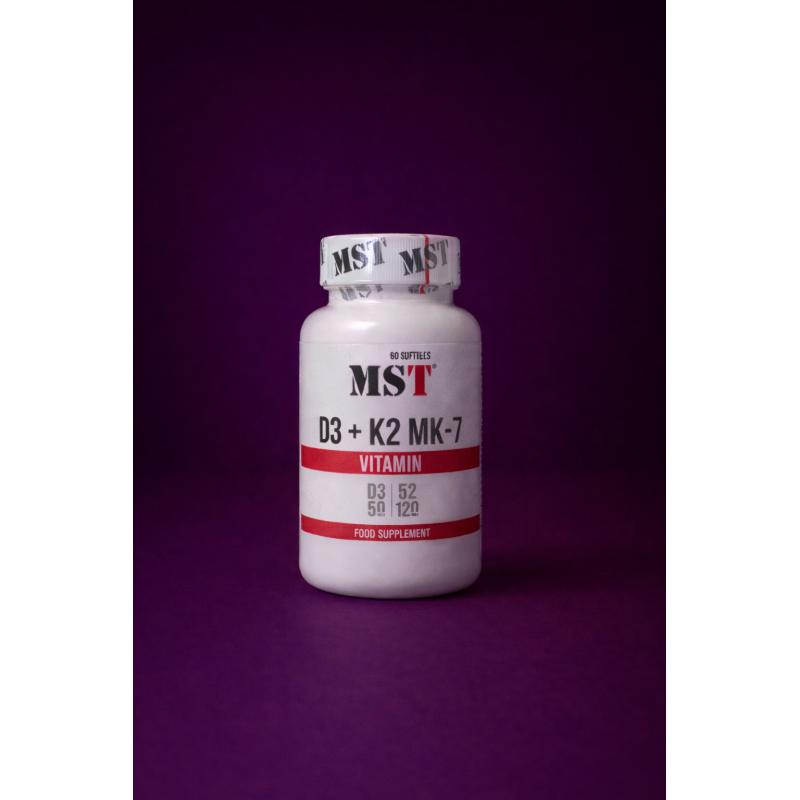 MST Vitamins D3 + K2 MK-7 – Vitamīni kauliem un imunitātei (60 kapsula